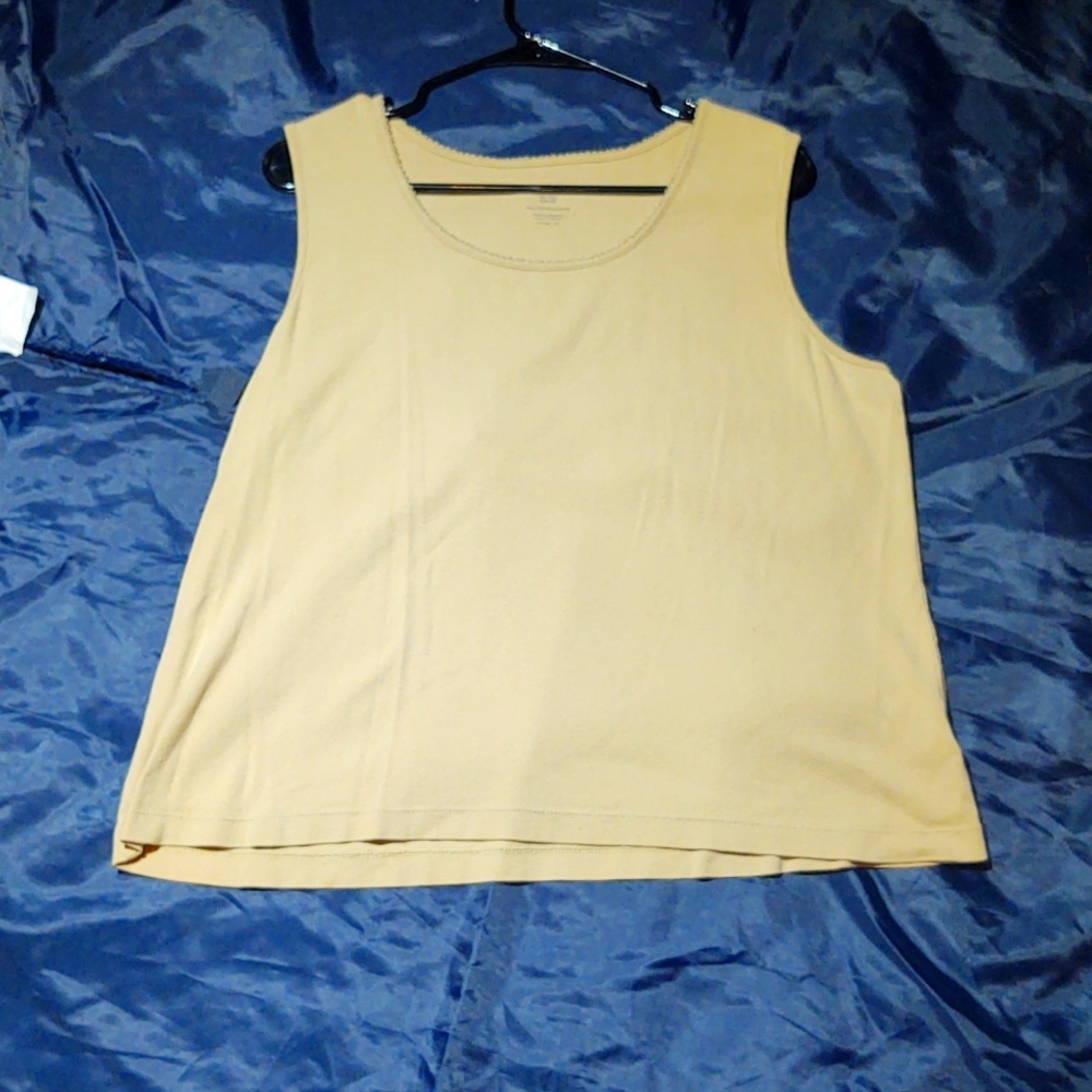 Cream 100% cotton tank top